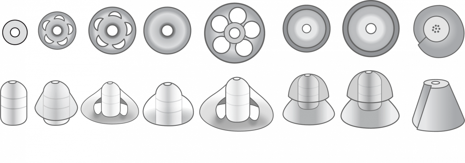 NICKSTON 10-Pack Large Soft Mushroom Eartips Domes For Siemens BTE Hearing Aids